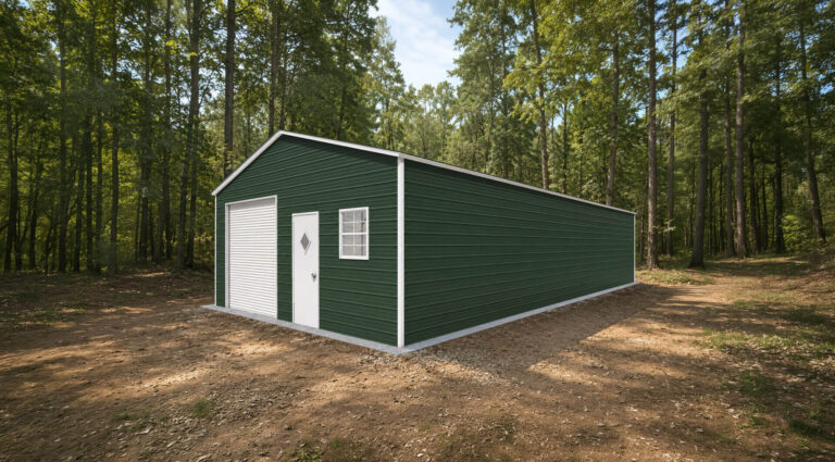 24x45 Vertical Roof Metal Garage