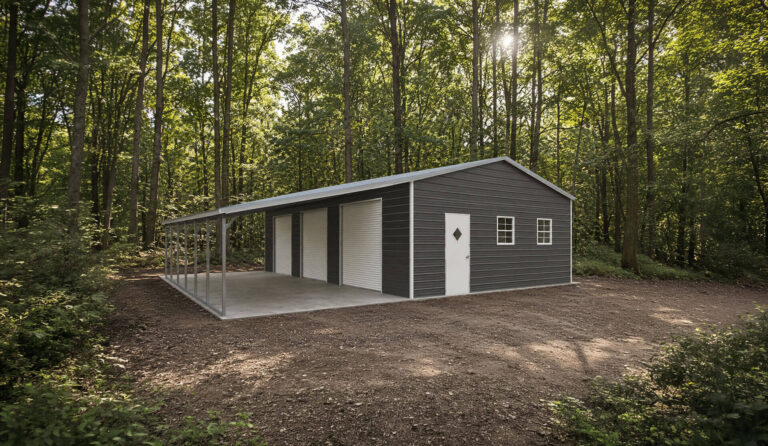 24x45 Vertical Roof Metal Garage