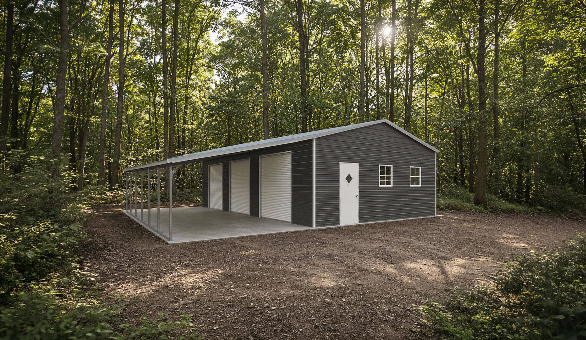 24x45 Vertical Roof Metal Garage - Alan's Factory Outlet