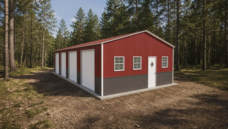 24x50 Vertical Roof Metal Garage