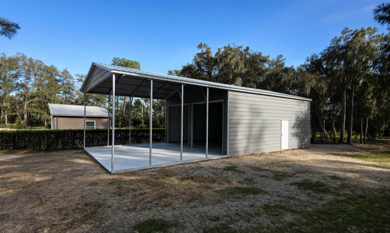 24x50 Vertical Roof Metal Garage
