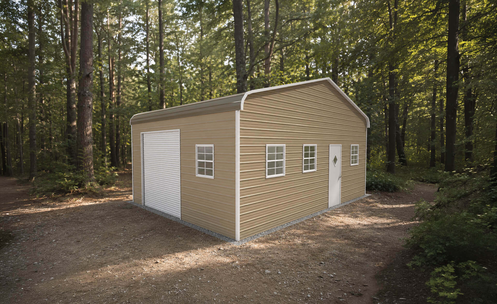 26x20 Regular Roof Triple Wide Metal Garage - Alan's Factory Outlet