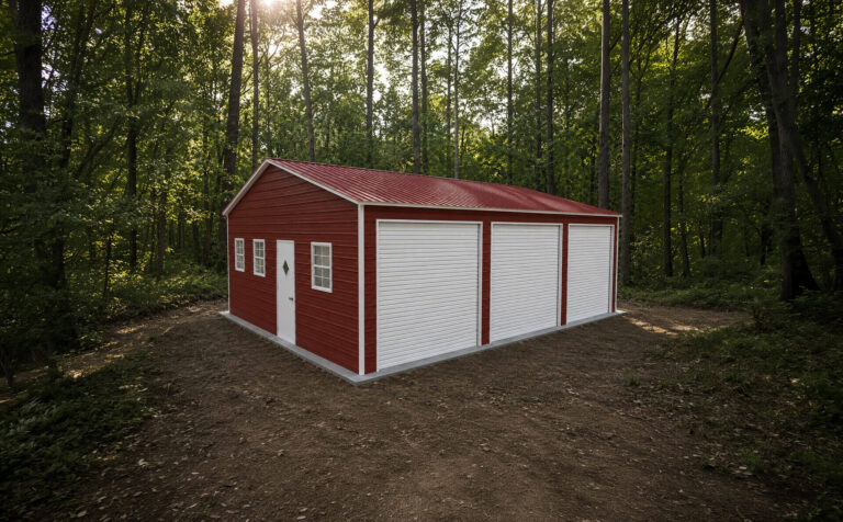 26x30 Vertical Triple Wide Metal Garage