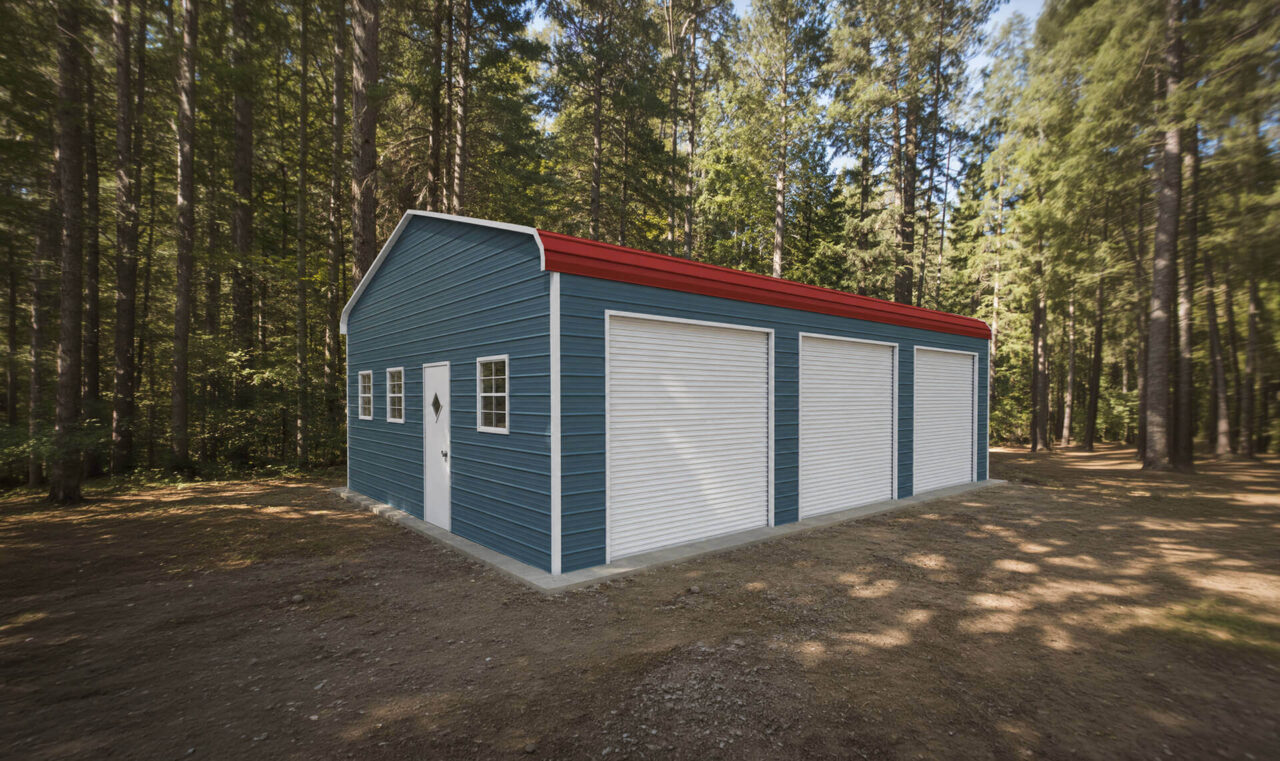 26x35 Regular Triple Wide Metal Garage
