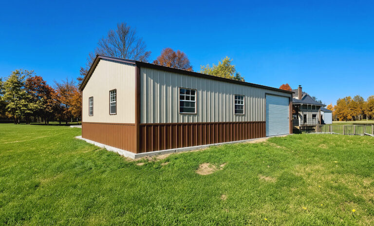 26x35 Vertical Triple Wide Metal Garage