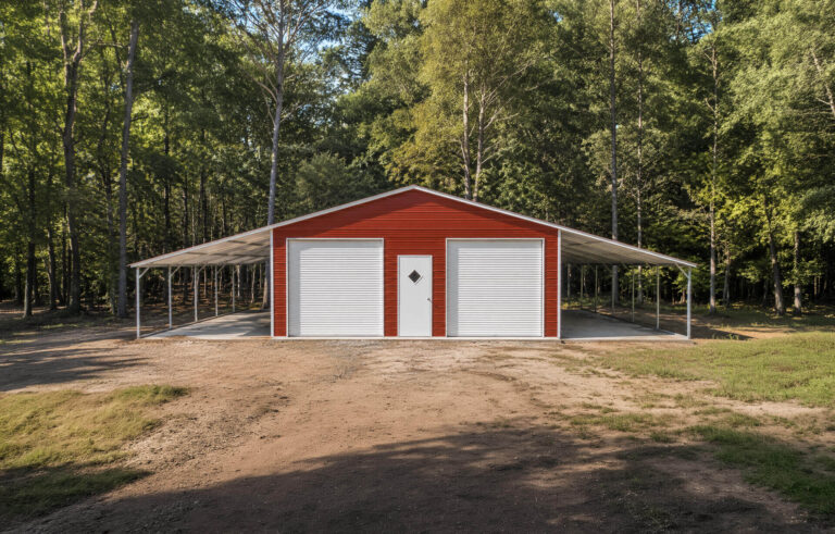 26x35 Vertical Triple Wide Metal Garage