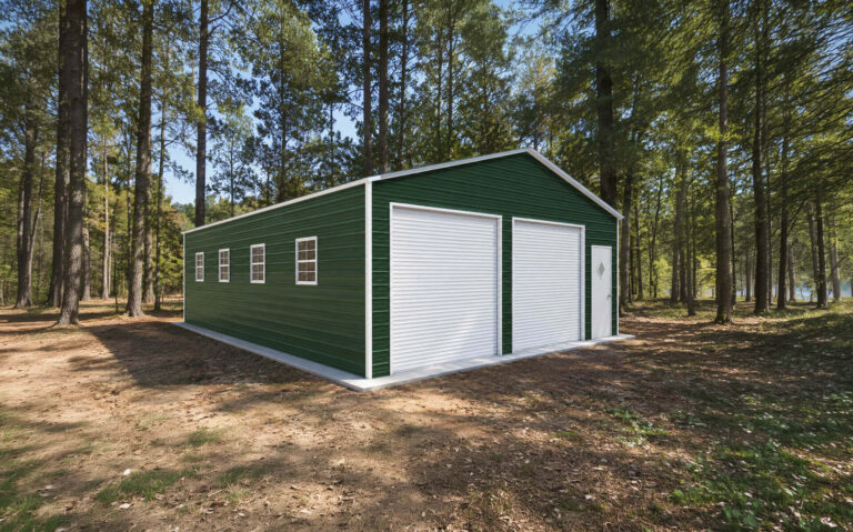 26x35 Vertical Triple Wide Metal Garage