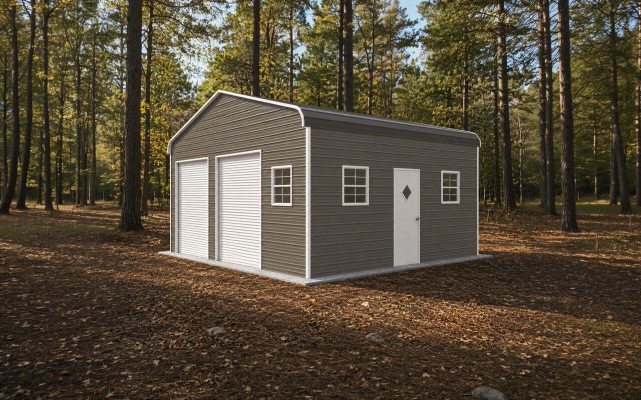 28x20 Regular Triple Wide Metal Garage