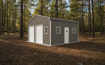 28x20 Regular Roof Triple Wide Metal Garage