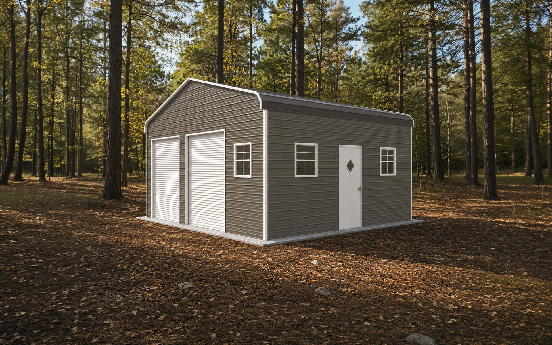 28x20 Regular Roof Triple Wide Metal Garage - Alan's Factory Outlet