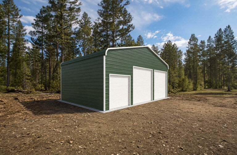 28x20 Regular Triple Wide Metal Garage
