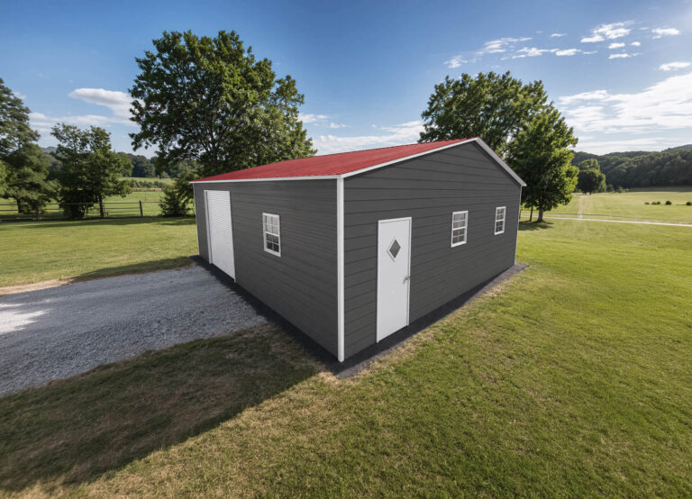 28x30 Vertical Triple Wide Metal Garage
