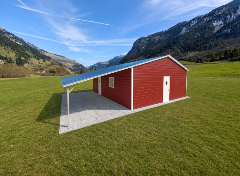 28x30 Vertical Triple Wide Metal Garage