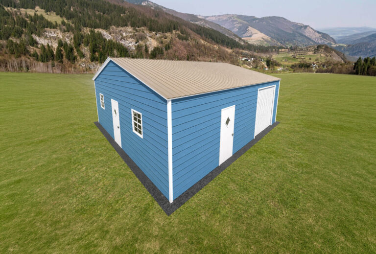 28x30 Vertical Triple Wide Metal Garage
