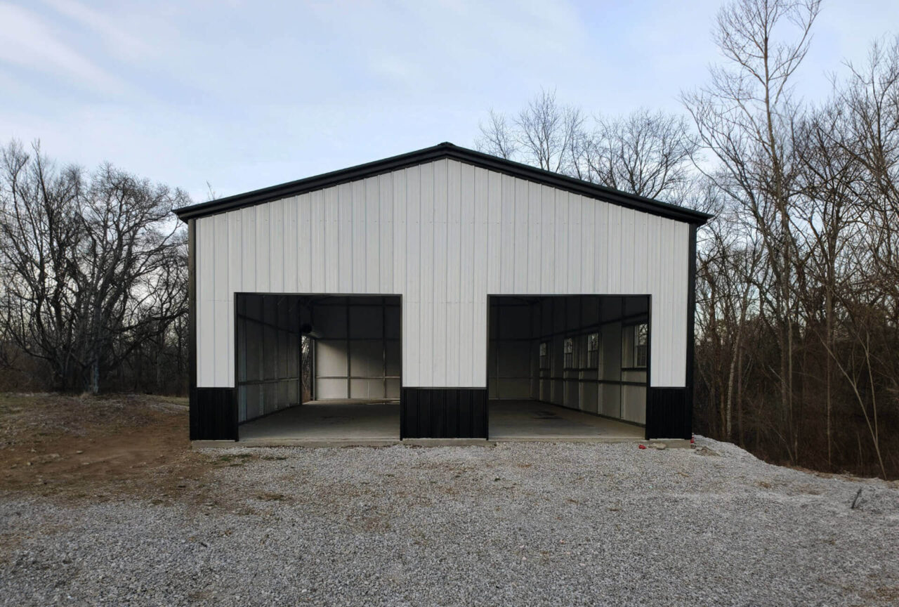 28x35 Vertical Triple Wide Metal Garage