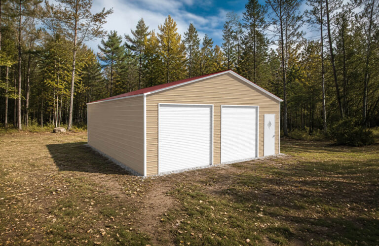 28x35 Vertical Triple Wide Metal Garage