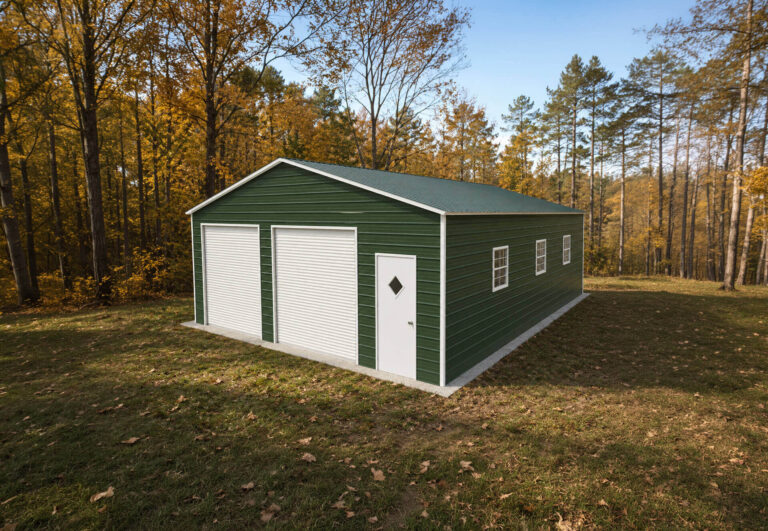 28x35 Vertical Triple Wide Metal Garage