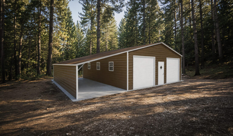 28x35 Vertical Triple Wide Metal Garage