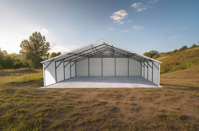30x20 Boxed Eave Triple Wide Steel Carport