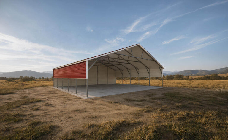 30x25 Boxed Eave Triple Wide Steel Carport