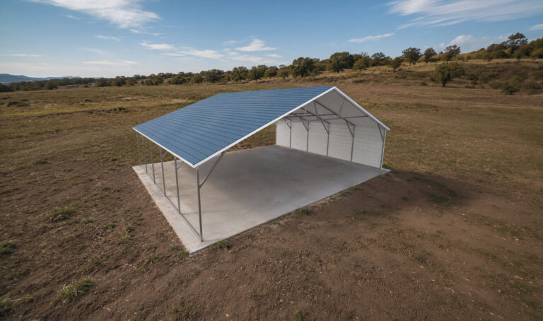 30x25 Boxed Eave Triple Wide Steel Carport
