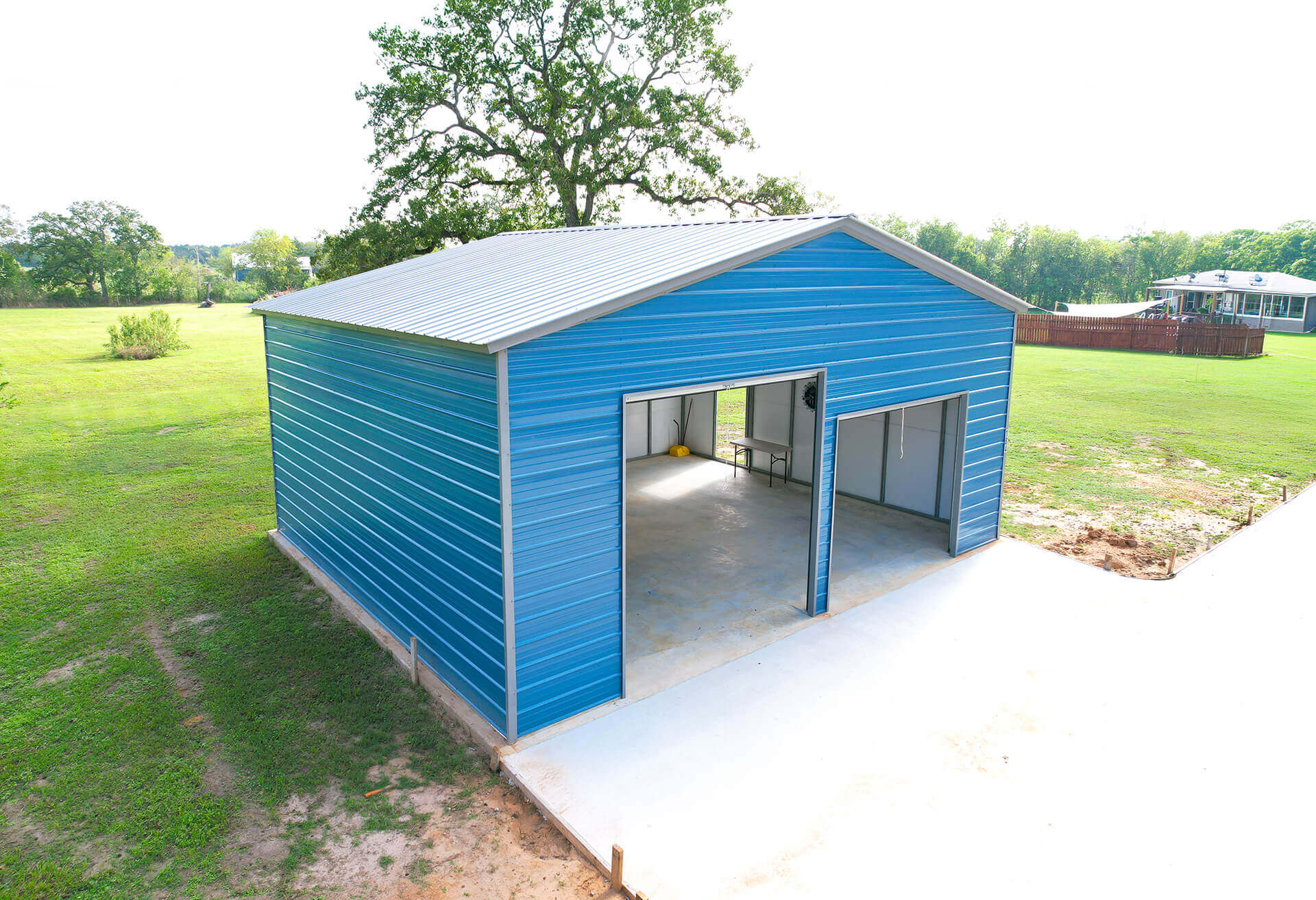30x25 Vertical Roof Triple Wide Metal Garage - Alan's Factory Outlet
