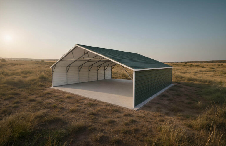 30x30 Boxed Eave Triple Wide Steel Carport