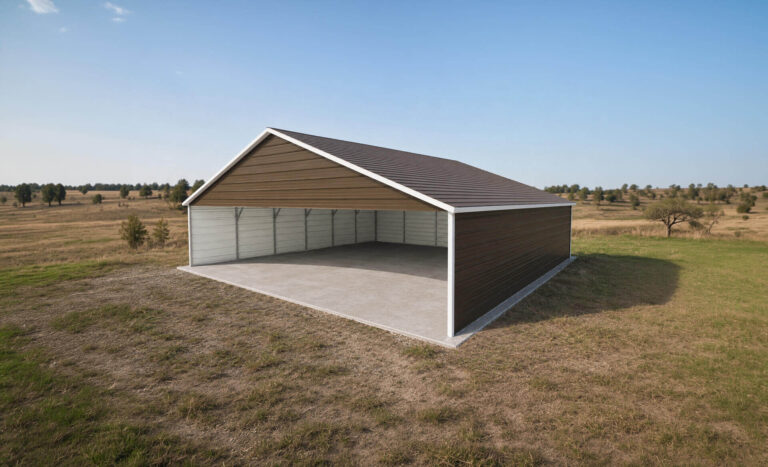30x30 Boxed Eave Triple Wide Steel Carport