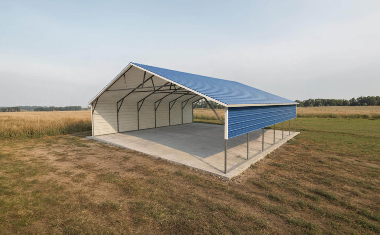 30x30 Boxed Eave Triple Wide Steel Carport
