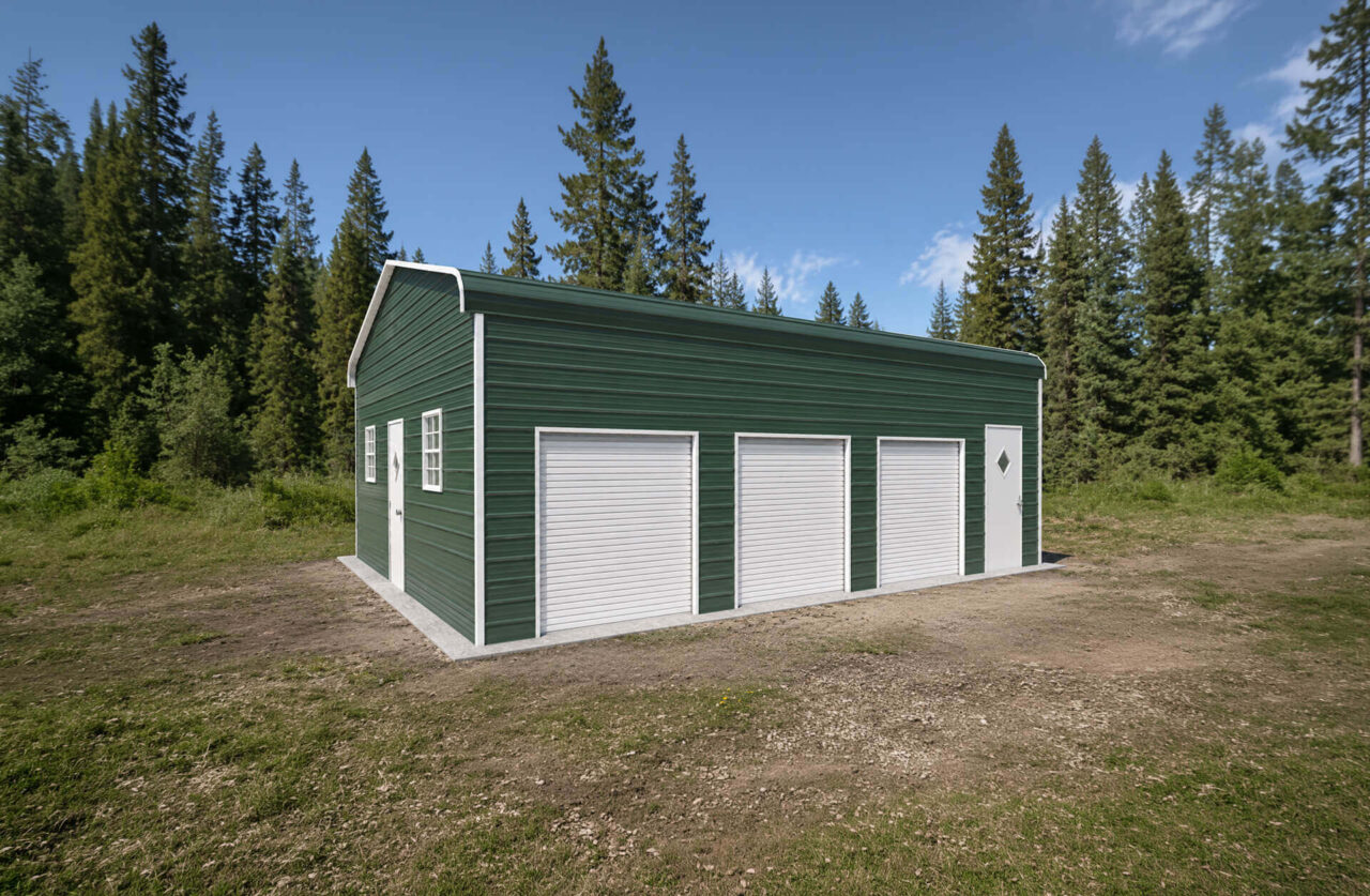30x30 Regular Triple Wide Metal Garage