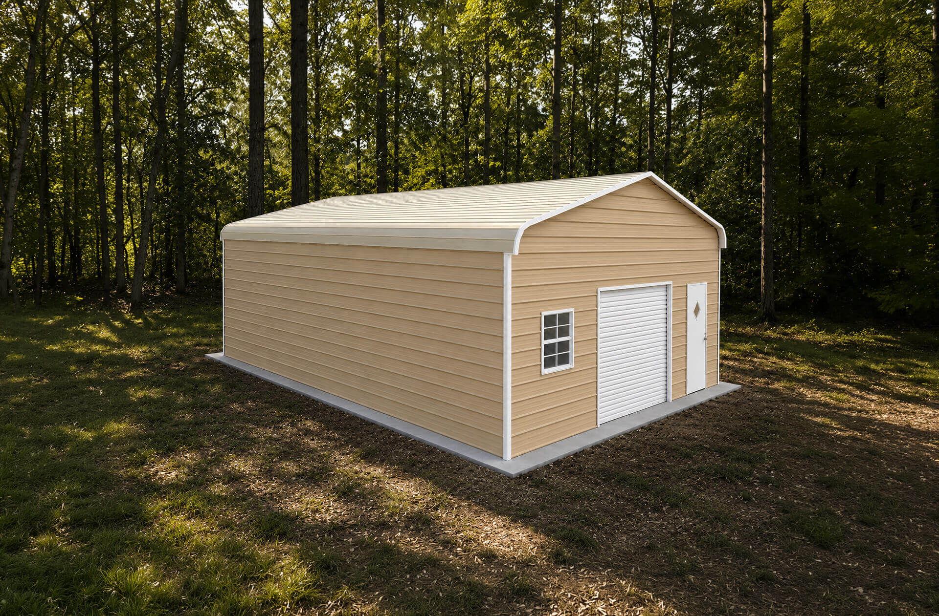 30x35 Regular Roof Triple Wide Metal Garage - Alan's Factory Outlet