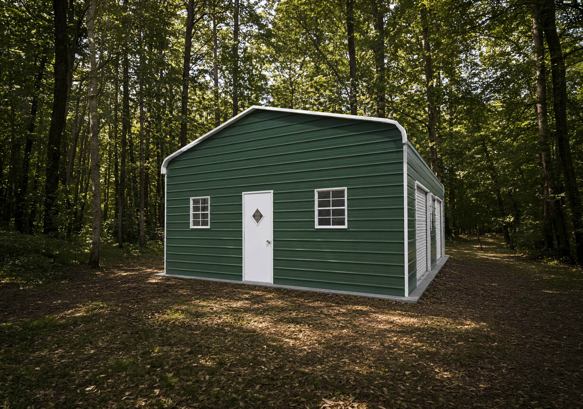 30x35 Regular Roof Triple Wide Metal Garage - Alan's Factory Outlet
