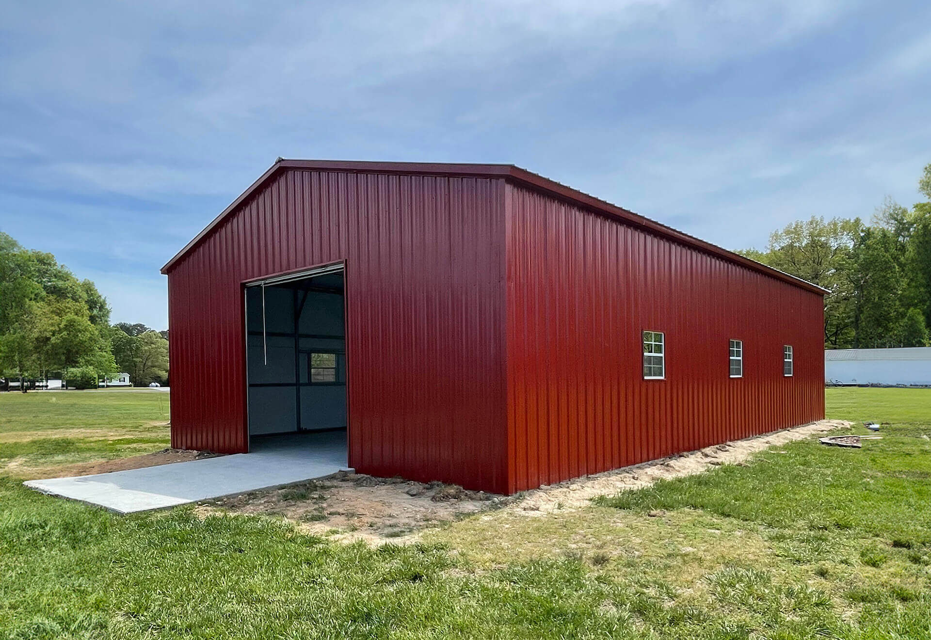 30x50 Vertical Roof Triple Wide Metal Garage - Alan's Factory Outlet