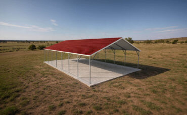 22x35 Boxed Eave Roof Carport North
