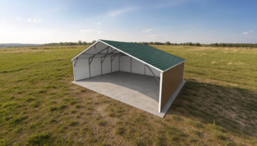 26x20 Boxed Eave Roof Triple Wide Steel Carport
