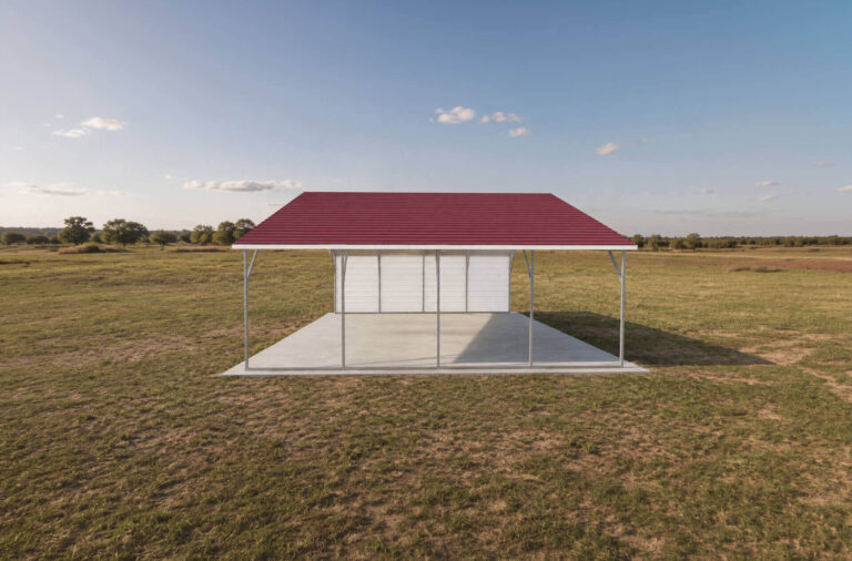26x20 Boxed Eave Triple Wide Steel Carport