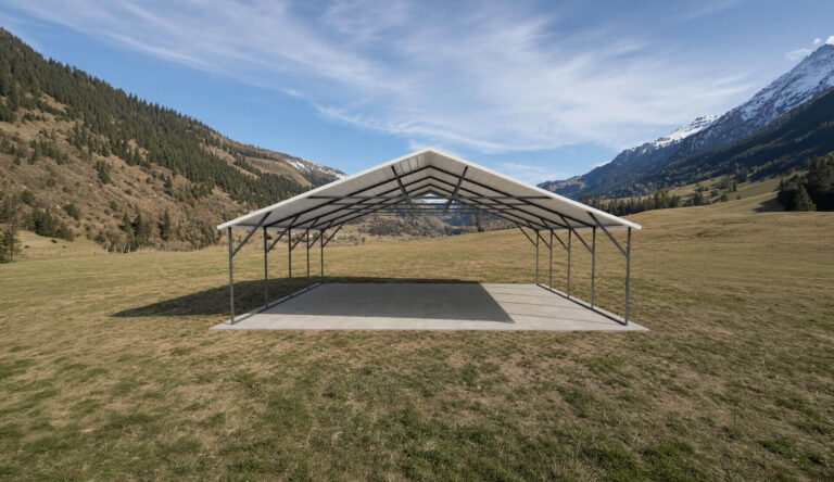26x20 Boxed Eave Triple Wide Steel Carport