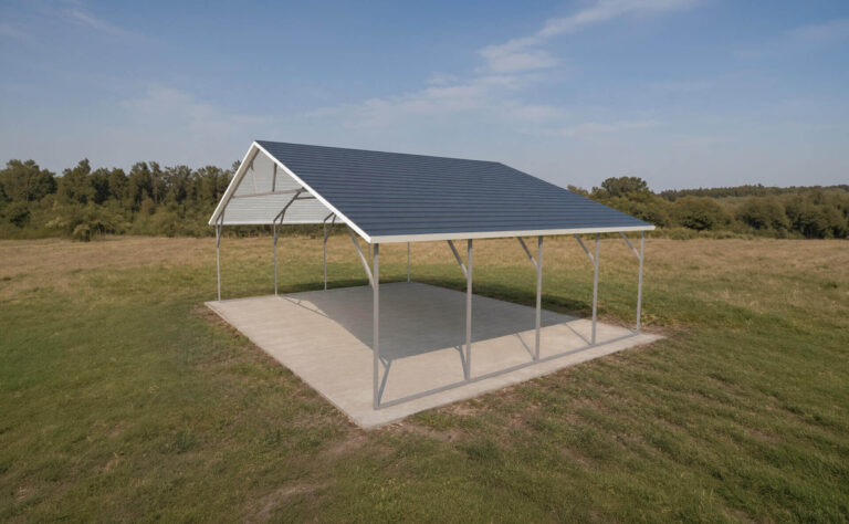 26x20 Boxed Eave Triple Wide Steel Carport