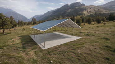 26x25 Boxed Eave Roof Triple Wide Steel Carport