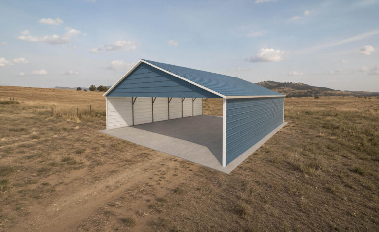 26x30 Boxed Eave Triple Wide Steel Carport