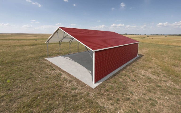 26x30 Boxed Eave Triple Wide Steel Carport