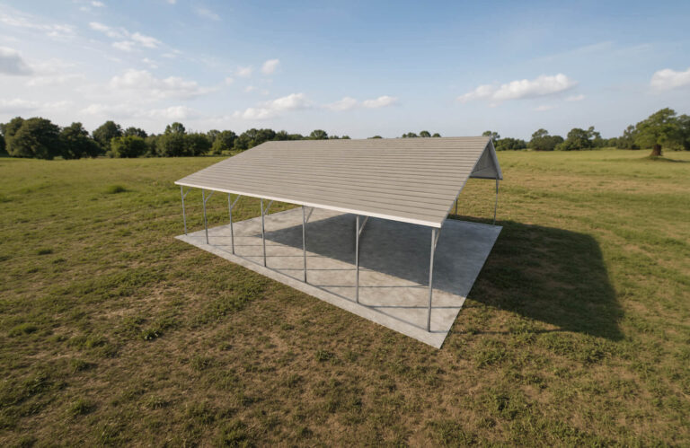 26x30 Boxed Eave Triple Wide Steel Carport