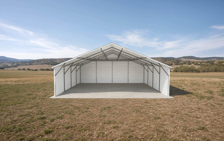 28x20 Boxed Eave Triple Wide Steel Carport