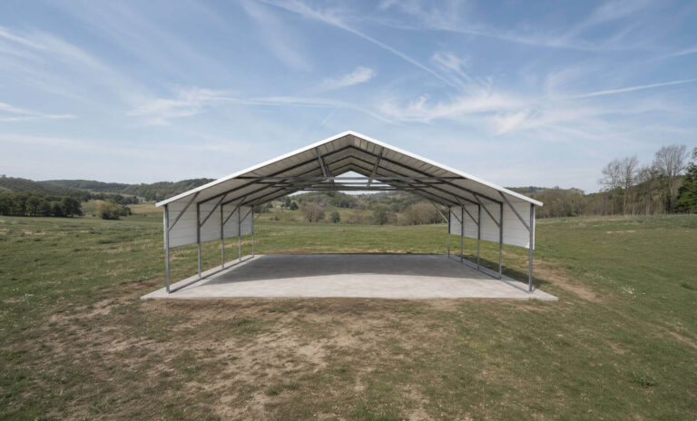 28x20 Boxed Eave Triple Wide Steel Carport