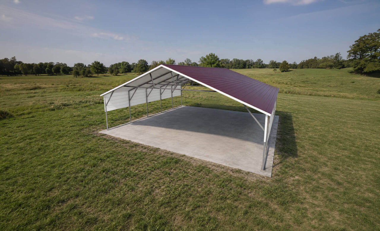 28x25 Boxed Eave Triple Wide Steel Carport