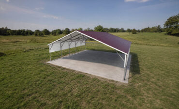 28x25 Boxed Eave Roof Triple Wide Steel Carport