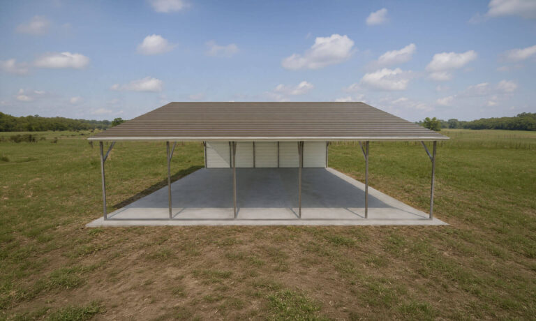 28x25 Boxed Eave Triple Wide Steel Carport