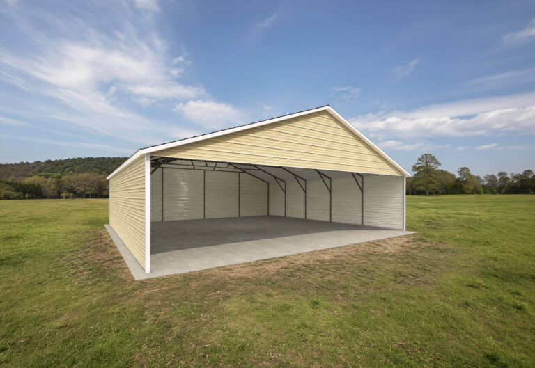 28x25 Boxed Eave Triple Wide Steel Carport