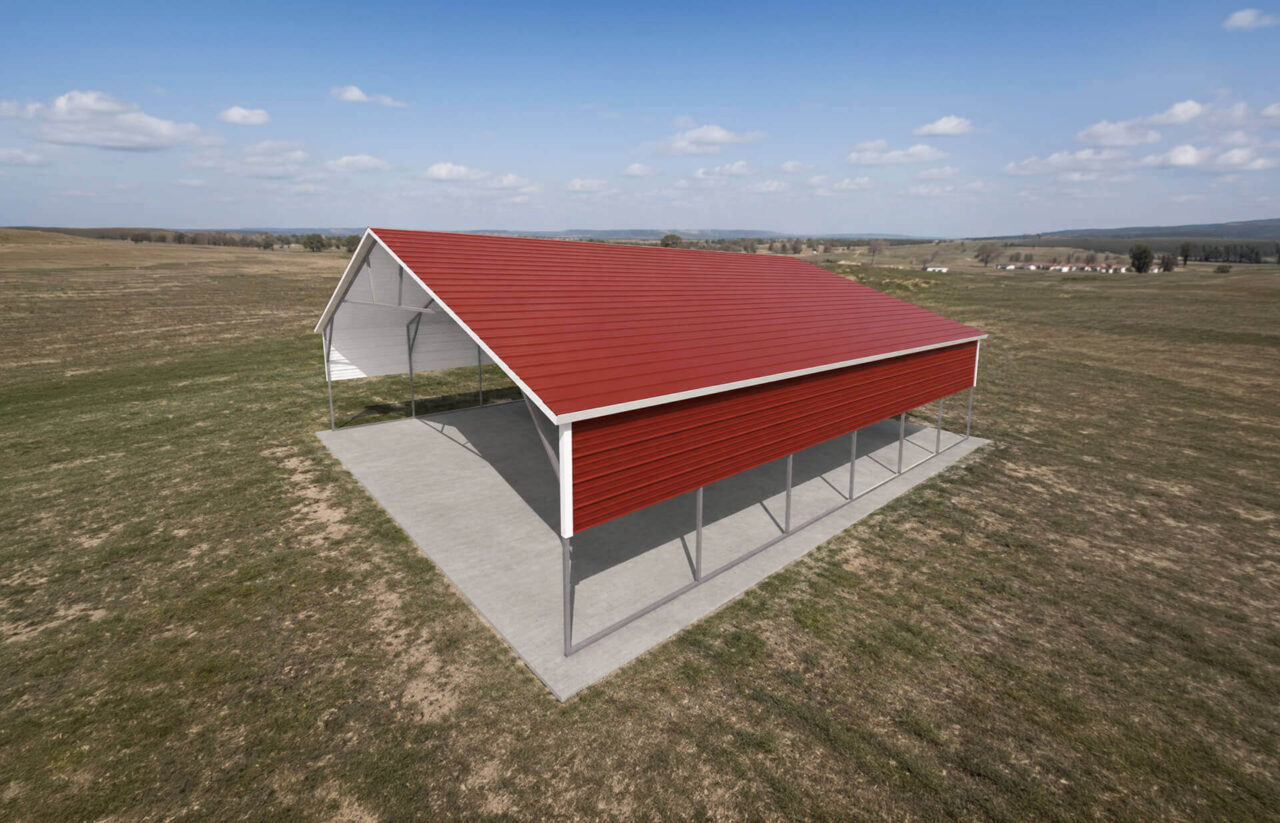 28x30 Boxed Eave Triple Wide Steel Carport