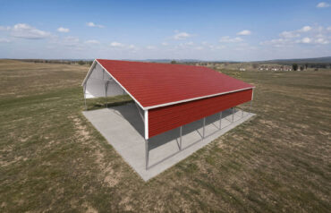 28x30 Boxed Eave Roof Triple Wide Steel Carport